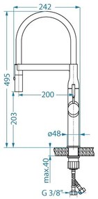 ALVEUS 1150892 - Baterie chiuvetă cu braț flexibil și duș MIRAGE 49,5 cm