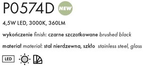 Lustra/Pendul LED dimabil decorativ Vetro negru
