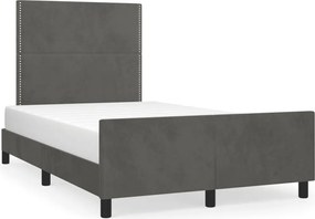 vidaXL Cadru de pat fără saltea Gri închis 120x190 cm catifea