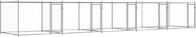 vidaXL Cușcă pentru câini cu uși, gri, 10x2x1,5 m, oțel galvanizat