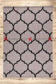 Covor sisal Floorlux 20608 marocani trellis argintiu si negru - SECUNDAR-COTATI PRODUSUL