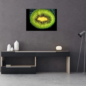 Tablou pe sticlă - detailu cu kiwi în apă (70x50 cm)