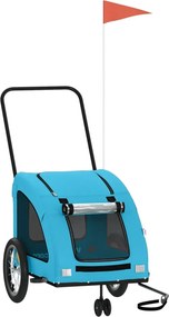 vidaXL Remorcă de bicicletă animale companie, albastru, oxford/fier