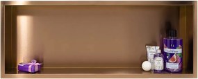 Raft incastrat dreptunghiular Balneo Wall-Box 90x30x10 cm finisaj cupru periat