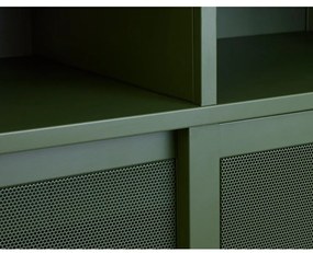 Dulap verde închis din metal cu ușă glisantă 90x140x40 cm Veep – Unique Furniture