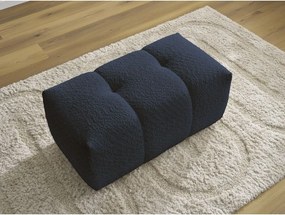 Taburet albastru cu tapițerie din țesătură bouclé Roxelane – Bobochic Paris