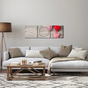 Tablou - Inimioare (cu ceas) (90x30 cm)