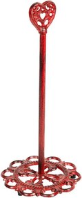 Suport vertical pentru prosoape de bucatarie, rosu, din fonta, H35cm, Rhodonea