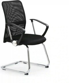 Scaun de birou VIRE SKID, negru, stofa mesh, 58x60x97 cm