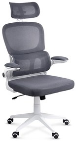 Scaun ergonomic OFF 432 gri, suport lombar și brațe rabatabile