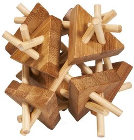 Joc logic IQ din lemn bambus Sticks&amp;triangles