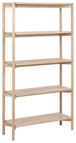 Bibliotecă în culoare naturală cu aspect de lemn de stejar 86x160x30 cm Braidwood – Actona