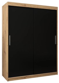 Dulap de haine 150 cm Toki (stejar artisan + negru mat). 1064826