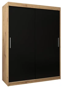 Dulap de haine 150 cm Toki (stejar artisan + negru mat). 1064826