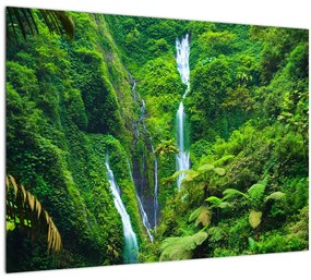 Tablou pe sticlă - Cascada Madakaripura, Java de Est, Indonezia (70x50 cm)