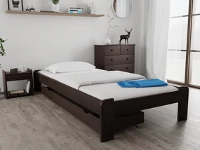 Pat ADA 80 x 200 cm, nuc Saltele: Fara saltea, Somiera pat: Cu lamele drepte