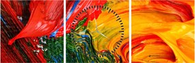 Tablou - Abstractizare albăstrire cu o perie (cu ceas) (90x30 cm)