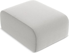 Taburet gri deschis cu tapițerie din catifea Lani – Makamii