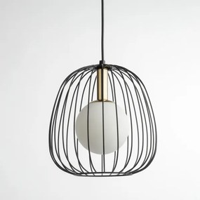 Lustră pe cablu BELL 1xG9/12W/230V d. 24 cm negru/auriu