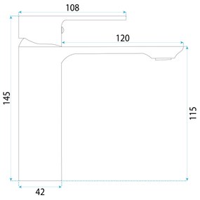 Baterie pentru baie Rea Drop Brush Gold low