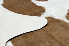 Covor Artificial Cowhide, Vaca G5069-2 alb maro din piele