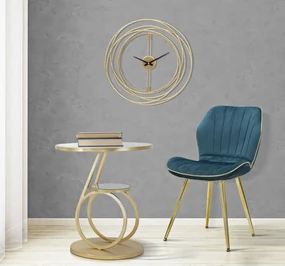 Mauro Ferretti SET SCAUNE 2 BUC PARIS SPACE TEAL / GOLD CM 46X58X77