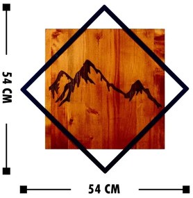 Decorațiune de perete 54x54 cm lemn/metal munți