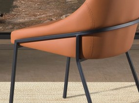 Scaun modern design italian, Piele Sintetica, Orange