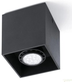 Plafonier negru cu 1 spot cu design modern, TECTO-1 63271