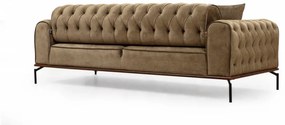 Canapea Extensibilă cu 3 Locuri Siesta With Capitone 3 Seater, Maro