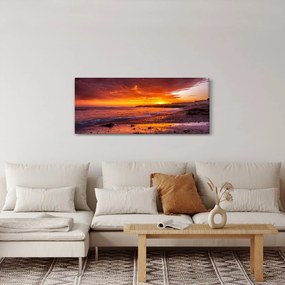 Tablou cu apus de soare la mare (120x50 cm)