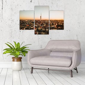 Tablou apusului de soare deasupra orașului Zizkov (90x60 cm)