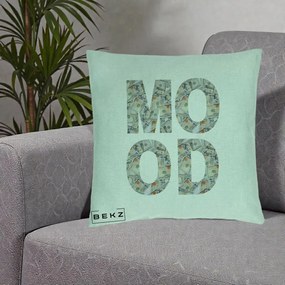 Perna Decorativa MOOD Money Grafic Urban, 40x40 cm, Verde Menta, Husa Detasabila, Perna Inclusa, BEKZ®