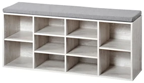 Kesper 15931 Suport pentru pantofi cu scaun, alb,103,5 x 48 x 29,5 cm