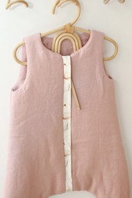 Sac de dormit cu picioare, in cu umplutura 2-2.5 Tog, tot parcusul anului, Roz pudra, 74 80, 1-2 ani