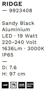 Aplica LED ambientala iluminat exterior IP65 RIDGE