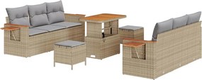 vidaXL Set de canapele pentru grădină 9 pcs Beige și gri deschis