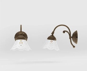 Aplica de perete din alama si abajur ceramic Zefira