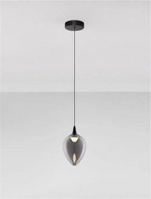 Pendul LED modern, Metal, Sticla, Fumuriu, Nali