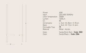 Aplica LED ambientala 40W 3000K SANDY BLACK ZB-2584