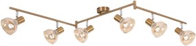 Lustra aplicata design modern Holly 6L auriu/amber