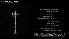Lampadar 3 brate cristal Bohemia S41 009/03/1-A