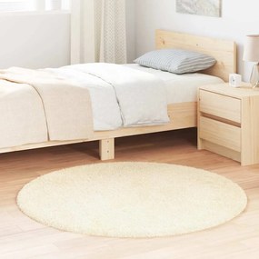 vidaXL Covor shaggy cu pom înalt, NAVARRA, crem, 120x120 cm, poliester