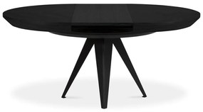 Masă de dining rotundă extensibilă cu blat negru cu blat suplimentar ø 120 cm Magnus – Windsor &amp; Co Sofas