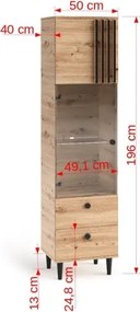 Bufet LIVIA 05 – 50x40x196 cm – Stejar Artisan