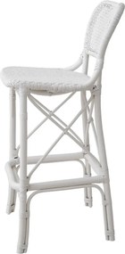 Scaun de bar din ratan design LUX, Colony alb