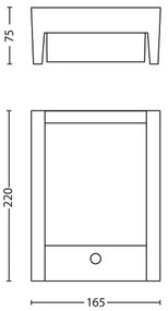 Corp de iluminat LED de exterior cu senzor ARBOUR 1xLED/6W IP44 Philips 16461/93/16