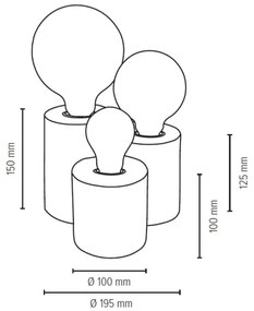Spot-Light 2266374 - Lampă de masă VINCENT 3xE27/15W/230V, stejar