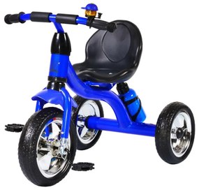 Tricicleta cu pedale NOVOKIDS™ Chavalier ,Cu sonerie si sticla de apa, max 20 kg, Roti din spuma cauciucata EVA, Cadru metalic, Dimensiuni 75X54X46