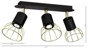 Spot DANTE 3xGU10/25W/230V negru/aurie